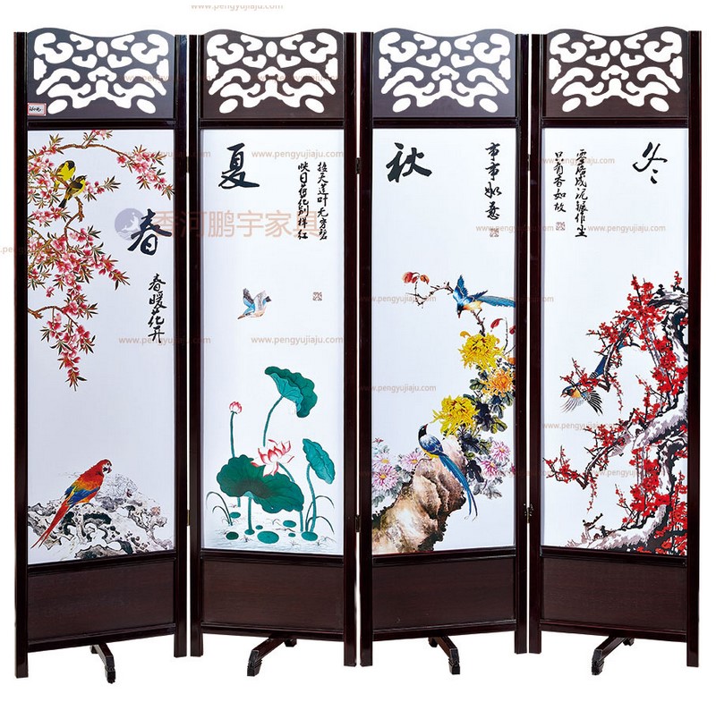 香河酒店家具N-006 中式屏风隔断 春夏秋冬